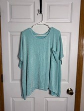 Zenana Ribbed Front Pocket Short Sleeve Knit Top picture