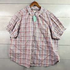 Pilcro Anthropologie Shirt Womens 3X Multicolor Plaid Short Puff Sleeve picture