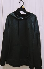 Spyder Active Men's Black Pullover Hoodie XL Fleece Logo Zip Pocket picture