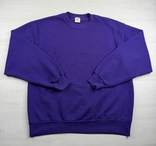 Vintage Jerzees Sweatshirt Purple Made In USA 50/50 Blank Crewneck 90s Mens L picture