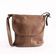 Vintage Coach 4115 British Tan Glove Tanned Leather Flap Crossbody Whitney USA picture