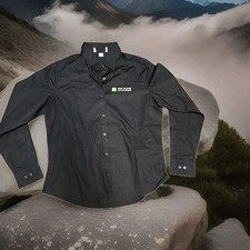 H&R Block Spanish Logo Black Long Sleeve Button Shirt  Womens Medium picture