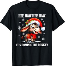HEE Santa Hat Haw It's D0minic The Donkey Christmas Italian T-Shirt picture