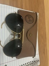 ray ban sunglasses men aviator 6214 Gold large Vintage Circa 1970 80’s G15 Green picture