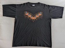 Vintage Y2K All Sport American Flag Fireworks T-Shirt Black Faded Heavyweight XL picture