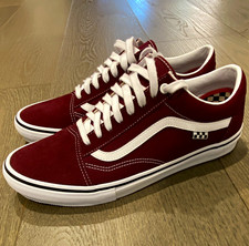 VANS Old Skool PopCush Burgundy/White Suede Low Top Lace-Up Sneakers picture
