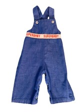True Vintage Healthtex SUPERBABY Overalls Cross Over Back Straps 12 M Romper Fun picture