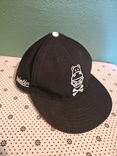 Quintin Co x Hippo Esthetics Snapback Hat Black Skull Crossbones Rare Streetwear picture