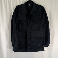 New Genuine Gear BDU Coat Men's Small Black Button Up Long Sleeve Collared picture