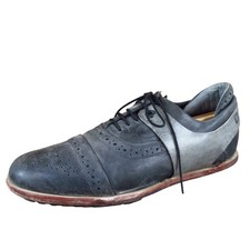 Tsubo Wexler Mens Casual Leather Brogue Shoes Size 12 Black Grey 8211-BLK picture