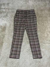 7th Avenue Design Studio New York & Co. Size 8 Brown Plaid High Rise Chino A900 picture