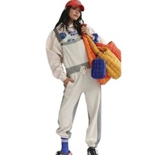 NWT FP Movement Making It Overalls Heather Gray Sz XL Jogger Slouchy Drawstring picture