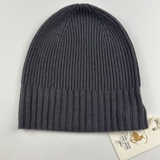 Nordstrom 100% Cashmere Rib Knit Beanie Hat Gray One Size Soft Luxury NWT picture