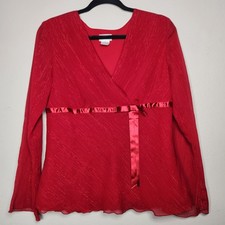 Fashion Bug Vintage Y2K Babydoll Top 90s 2000s Romantic Coquette Red Medium picture