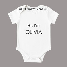 Hi, I’m (Name) Baby Bodysuit | Personalized Infant Bodysuit | Newborn - 6 Mos. picture