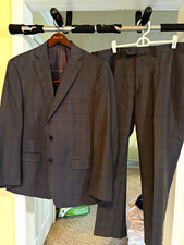 Michael Kors Men's Tailored Gray Plaid 2-Piece Suit 46R picture