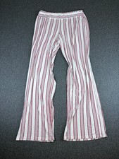 Soma Lounge Pants Womens Medium Red White Striped Rayon Stretch Elastic Waist picture
