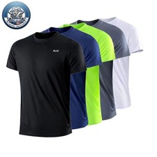 Men's Quick Dry Short Sleeve Gym Running Moisture Wicking Round Neck T-Shi picture