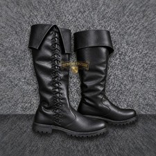 Medieval Leather Knee High Boots, Viking Warrior Boots, Renaissance LARP Boots, picture