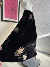 vintage 1990s/Y2K velvet painted maxi skirt Fall Leaves-Autumn-Witchy Whimsy picture