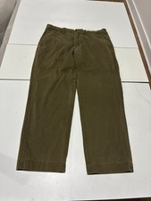Vintage Polo Ralph Lauren Preston Pants 35x30 Olive Brown Straight Chino Preppy picture