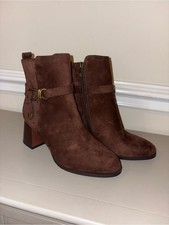 Nautica Women's Chestnut Brown Suede Ankle Booties picture