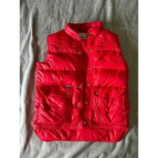 Vintage Sirdar Red Down Puffer Vest Snap Front Western Yoke AD17333 Size 150 picture