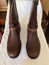 New Calvin Klein Jeans Men Theo Pull Up Leather Dark Brown Boots US 10 picture
