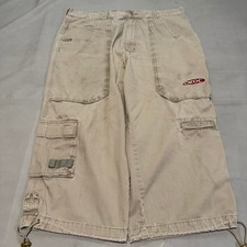 VTG Y2K Men Khaki Cargo Baggy Wide Parachute Gorpcore Skate JNCO Southpole -7575 picture