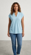 NWT J Jill Wearever Collection Cap Sleeve Clear Sky Blue Tunic M picture