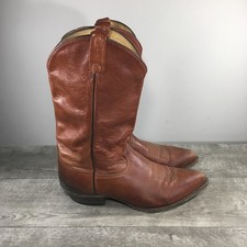 Vintage Tony Lama 6152 Ol’ Buck Cognac Leather Cowboy Western Men’s Boots 11.5 picture