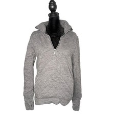 Lululemon 1/4 Zip Quilted Pullover Womens Size 4 Gray Mock Neck Forever Warm picture