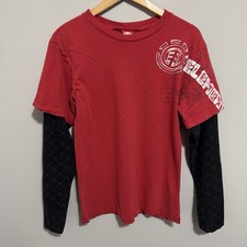 Vintage Y2K Element Skateboards Men's T Shirt Grunge Skater Long Sleeve Size S picture