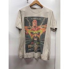 Vintage 1990 WrestleMania VI T-Shirt Hulk Hogan vs Ultimate Warrior Tan Large picture