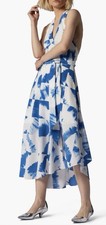 NWT EQUIPMENT Alejandra Bright Blue Print Silk Midi Dress SIZE 00 MSRP $550 picture