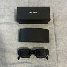 PRADA SPR 17W-F 1AB-5S0 unisex Black Rectangle Sunglasses UV400 Plastic picture