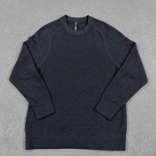 Lululemon Sweater Mens Small Gray Textured Knit Crewneck Long Sleeve Pullover picture