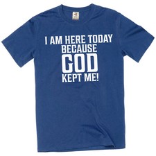 Men's god kept me tee shirt religious Christian Jesus Christ Church tee shirt picture