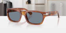 PERSOL PO3398S 96 56 Terra Di Siena Blue Unisex 58 mm Sunglasses picture