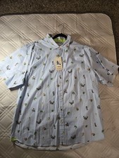 Disney Parks Tommy Bahama Mickey Mouse Button Down Shirt Lt Blue NEW w/Tag 2XL picture