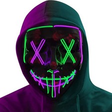 Halloween LED Light Up Scary Mask Cosplay Costume Party Carnival Horror Prop picture