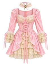 New Dolls Kill Marie Antoinette French Cake Queen Corset Dress Women Halloween X picture