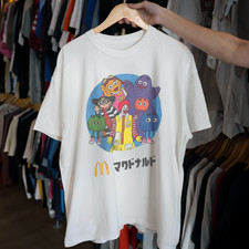 McDonald's 80s Japan T-Shirt Vintage Style S-5XL picture