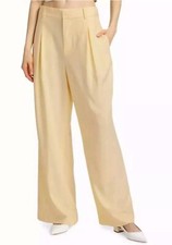 Ronny Kobo Women’s XS Slouchy Wide-Leg Pant Butter Yellow $328 picture
