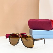 Gucci GG1042S Aviator Sunglasses Havana Tortoise Brown 58-14-145 NEW WITH BOX picture