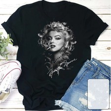 Marilyn Monroe Gift For Fans Cotton Black All Size Unisex Shirt PP95 picture