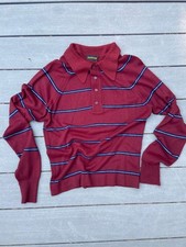 Vintage Nordstrom Lord Jeff Striped Long Sleeve Polo Sweater picture