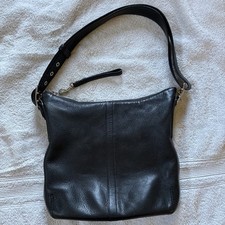 9326 Vintage Coach Black Legacy Slim Hobo Shoulder Bag Silver Hardware picture