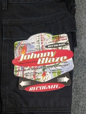 Vintage Johnny Blaze Black Denim Baggy Shorts Mens Size 36 Waist Method Man Y2K picture