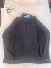 Columbia Spark Men’s XL Gray Full Zip Fleece Jacket Stand-Up Collar picture